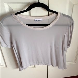 LACAUSA chiffon sheer T-shirt